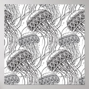 Póster Jelly Fish Doodle 2