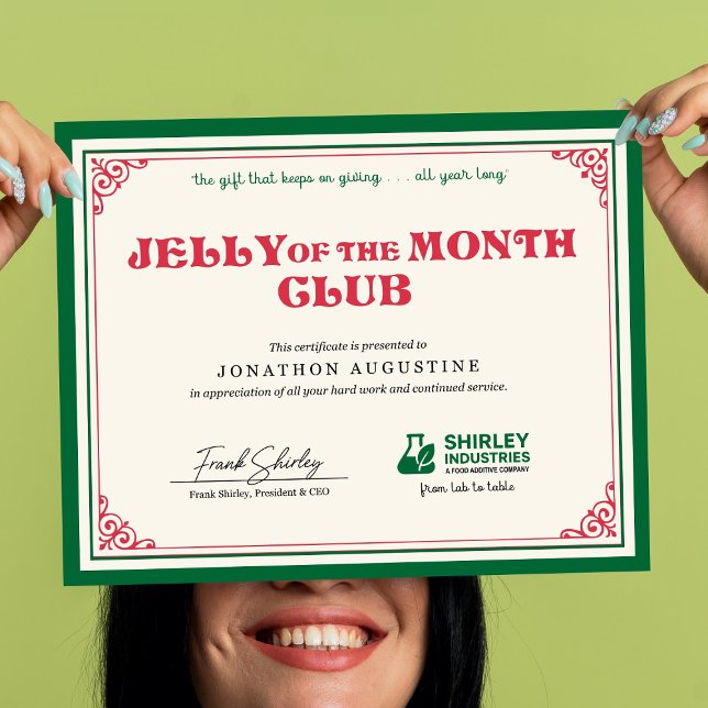 Poster Jelly of the Month Certificate (Criador carregado)