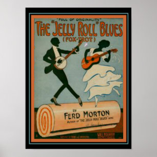 Poster "Jelly Roll Blues" Fox Trot Sheet Music Cobrir