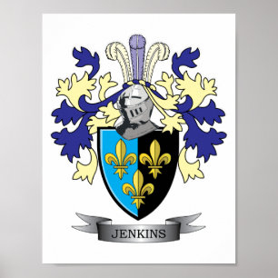 Póster Jenkins Family Crest Casaco de Armas