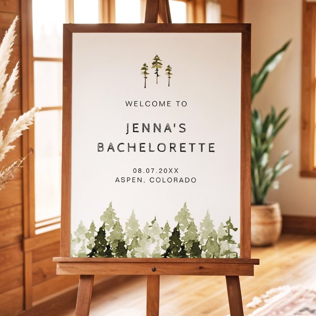 Poster JENNA Pine Tree Mountain Woods Bachelorette (Criador carregado)