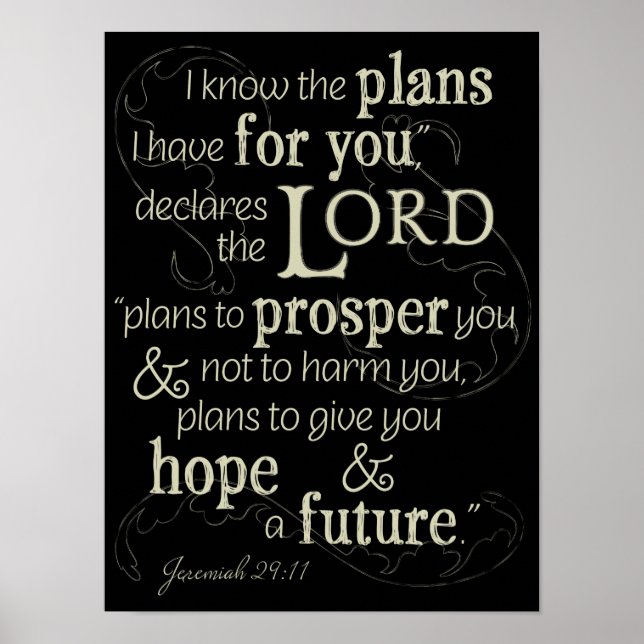 Póster Jeremiah 29:11 Eu sei os planos que tenho para voc (Frente)