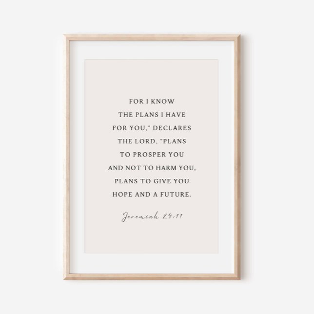 Poster Jeremiah 29:11 Eu sei os planos que tenho para voc (Criador carregado)
