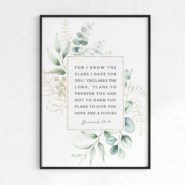 Poster Jeremiah 29:11 Eu sei os planos que tenho para voc (Criador carregado)