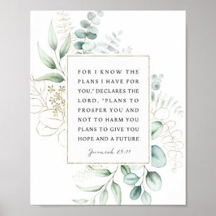Poster Jeremiah 29:11 Eu sei os planos que tenho para voc