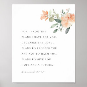 Poster Jeremiah 29:11 NIV Porque eu sei os planos