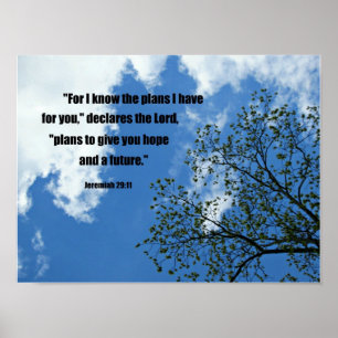 Póster Jeremiah 29:11 Porque eu sei os planos que tenho p