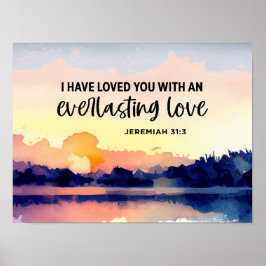 Poster Jeremiah 31:3 Eu te amei Bíblia Verse