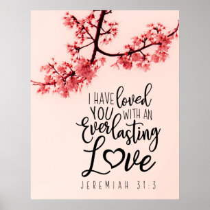 Poster Jeremiah 31:3 Eu Te Amo Bíblia Verse