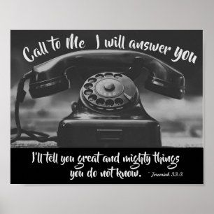 Poster Jeremiah 33:3 Me ligue Eu vou te responder, Bíblia
