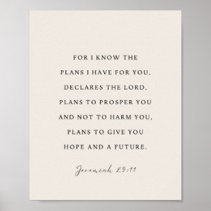 Poster Jeremias 29:11 Porque eu sei os planos