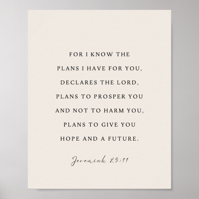 Poster Jeremias 29:11 Porque eu sei os planos (Frente)