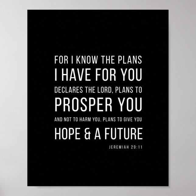 Poster Jeremias 29:11 Porque eu sei os planos (Frente)