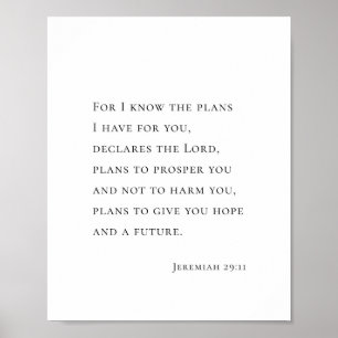 Poster Jeremias 29:11 Porque eu sei os planos