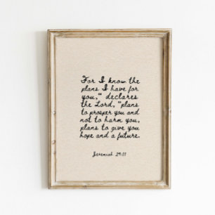 Poster Jeremias 29:11 Porque eu sei os planos que tenho p