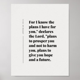 Poster Jeremias 29:11 Porque eu sei os planos que tenho p