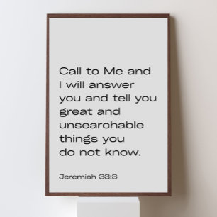 Poster Jeremias 33:3 – Clama a Mim e Eu Responderei –