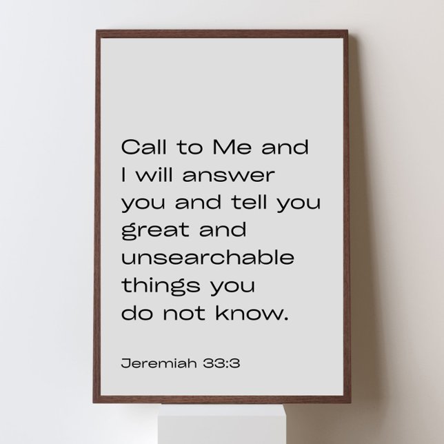 Poster Jeremias 33:3 – Clama a Mim e Eu Responderei – (Criador carregado)