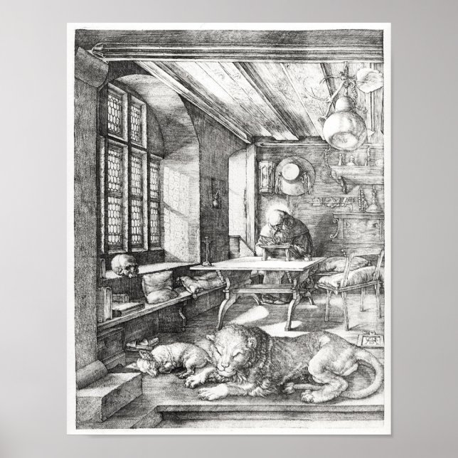 Póster Jerome em seu Estudo, 1514 (Frente)