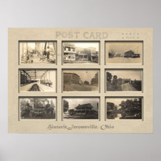 Poster Jeromesville , Ohio Vintage Postcard colage