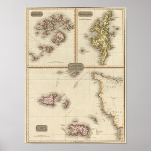 Póster Jérsei remoto e Guernsey das ilhas britânicas