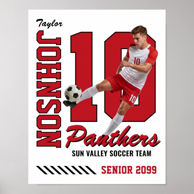 Poster Jersey Personalizado de Futebol com Foto e Número  (Frente)