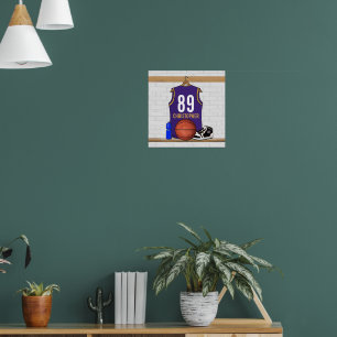 Póster Jersey Personalizado de Roxo e Dourado
