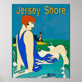 Póster Jersey Shore, Deco Bather, Japonês