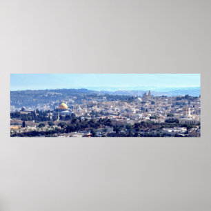 Poster Jerusalém Cidade Antiga - Vista do Monte Scopus