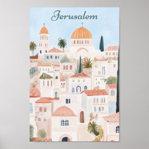 Poster Jerusalem Gouache - Viagem