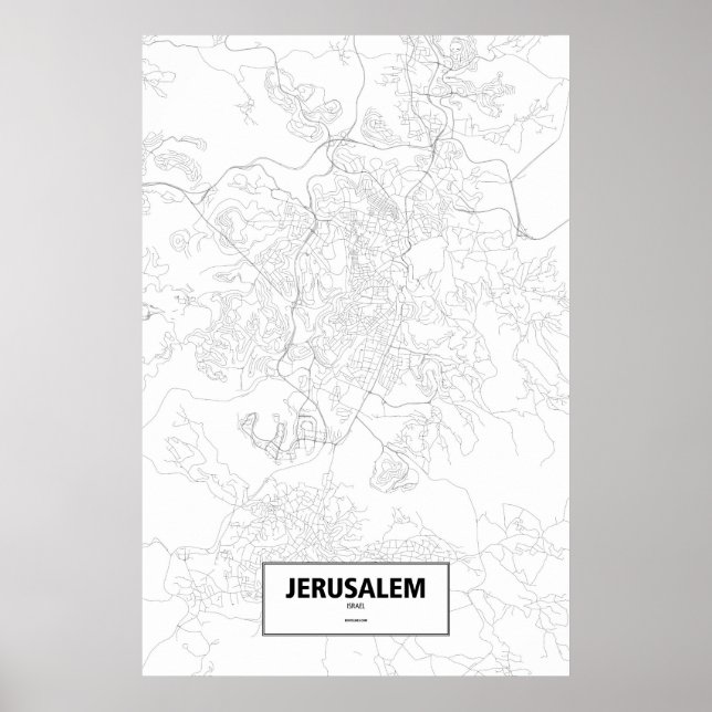 Poster Jerusalém, Israel (preto a branco) (Frente)
