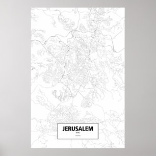 Poster Jerusalem, Israel (preto no branco)