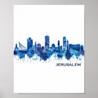 Jerusalém Israel Skyline Blue