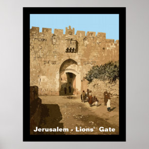 Póster Jerusalém - Porta dos Leões