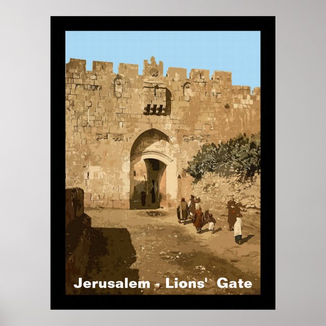 Póster Jerusalém - Porta dos Leões (Frente)