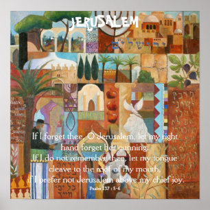 Póster JERUSALEM, se eu esqueço o thee, O Jerusalem,