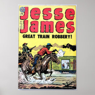 Póster Jesse James Train Robbery