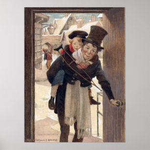 Póster Jessie Willcox Smith - Tim minúsculo no dia de