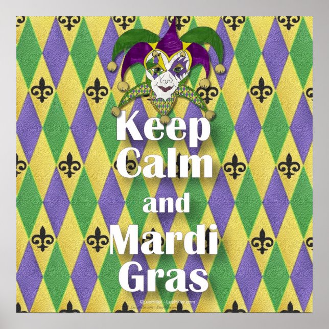Póster Jester Mask Keep Calm e Mardi Gras (Frente)