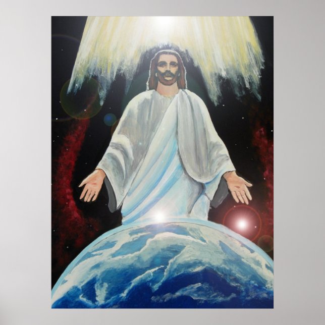Póster Jesus, A Luz do Mundo da Arte Cristã (Frente)