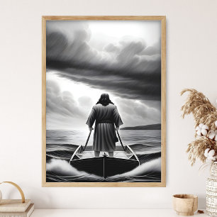 Poster Jesus Acalma a Tempestade, Silêncio, Arte de Jesus
