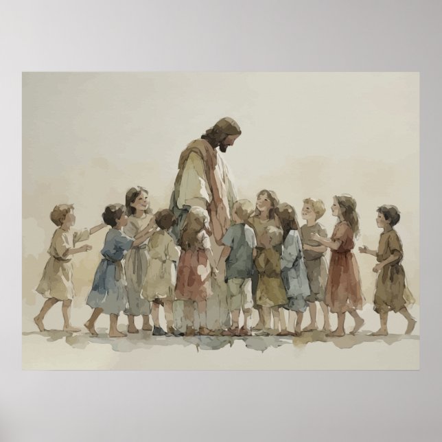 Poster Jesus Acolhe as Crianças (Frente)