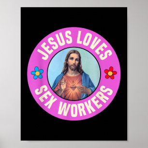 Poster Jesus Adora Trabalhadores Flores Cristãs De Fé