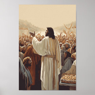 Poster Jesus Alimenta O Decor De Parede Cristã-Poster 500