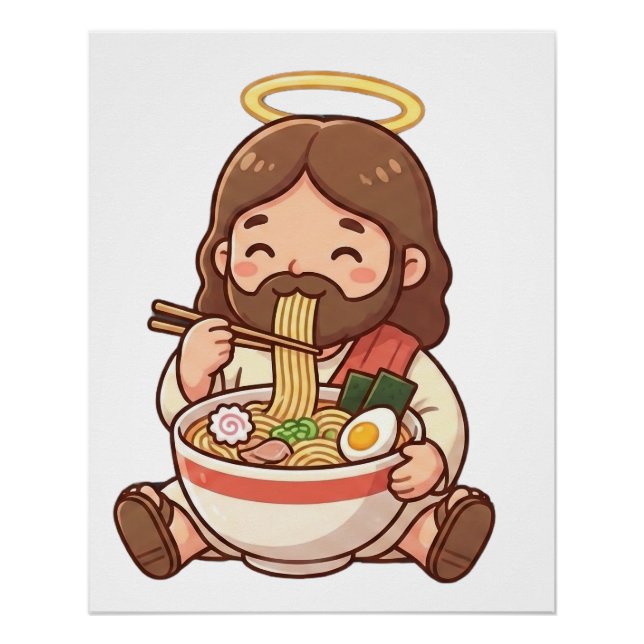 Póster Jesus also likes ramen (Frente)