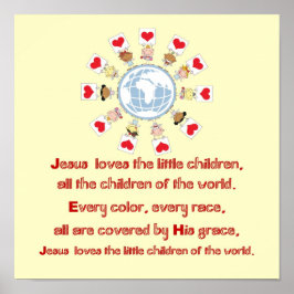 Poster Jesus ama as crianças pequenas