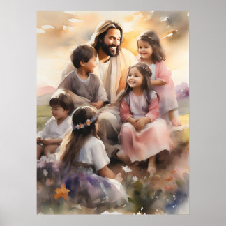 Poster Jesus ama crianças