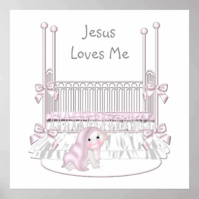 Poster Jesus ama-me, bebê anão de parede 25x25 (Frente)