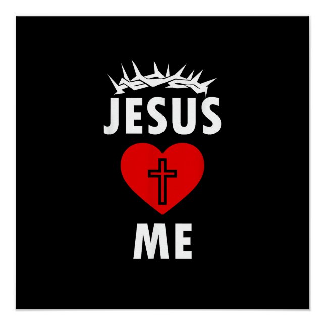 Póster Jesus Ama ME Cristão Religioso (Frente)