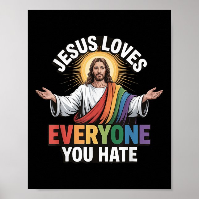 Poster Jesus ama todos que você odeia (Frente)